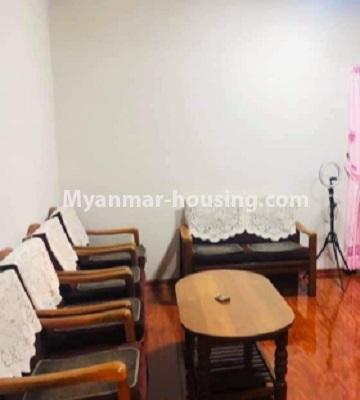 Myanmar real estate - for rent property - No.4784 - Mini condo room for rent near Tarmway Ocean, Tarmway Township. - living room view