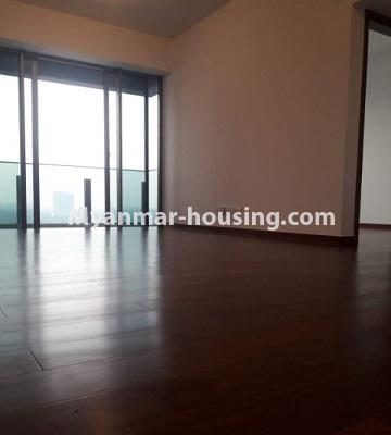 缅甸房地产 - 出租物件 - No.4785 - 2BHK Room in The Central Condominium for rent in Yankin! - living room view