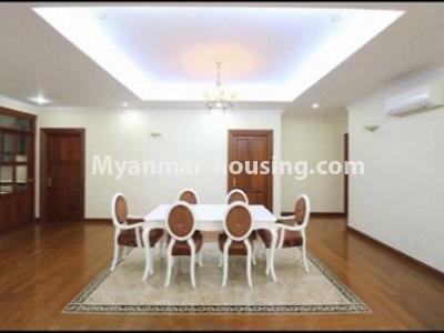 Myanmar real estate - for rent property - No.4786 - 3BHK Mindhamma Condominium room for rent in Mayangone! - dining area view