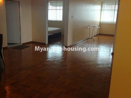 ミャンマー不動産 - 賃貸物件 - No.4787 - Furnished Blazon Condominium room for rent near Myaynigone, Sanchaung! - another view of living room area
