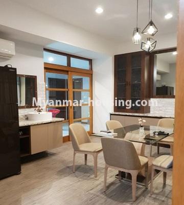 မြန်မာအိမ်ခြံမြေ - ငှားရန် property - No.4788 - လမင်း Luxury Condo တွင် ပြင်ဆင်ပြီး အခန်းတစ်ခန်း ငှားရန်ရှိသည်။ - kitchen view