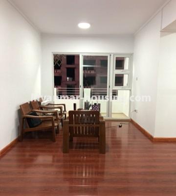 ミャンマー不動産 - 賃貸物件 - No.4790 - Two bedroom Ayar Chan Thar condominium room for rent in Dagon Seikkan! - living room view