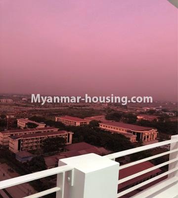 Myanmar real estate - for rent property - No.4790 - Two bedroom Ayar Chan Thar condominium room for rent in Dagon Seikkan! - balcony view