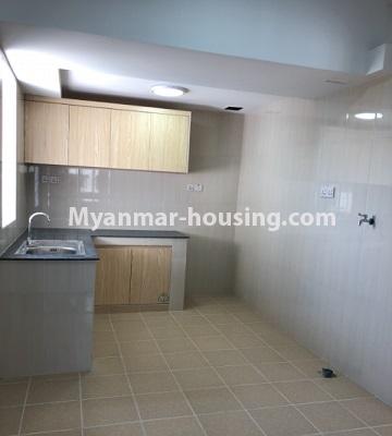 Myanmar real estate - for rent property - No.4790 - Two bedroom Ayar Chan Thar condominium room for rent in Dagon Seikkan! - kitchen view