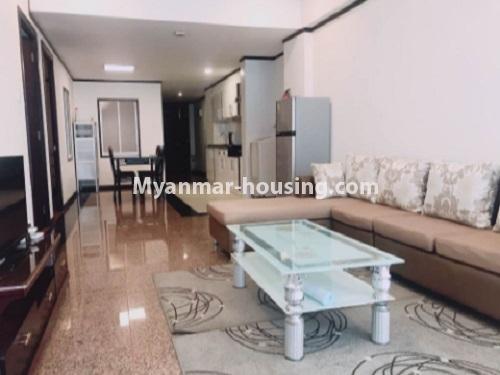 ミャンマー不動産 - 賃貸物件 - No.4792 - 3BHK Orchid Condominium room with reasonable price for rent in Ahlone! - living room view