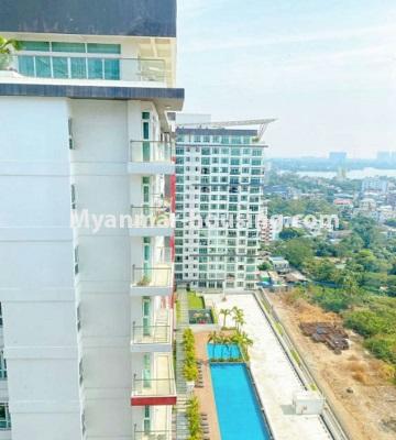 Myanmar real estate - for rent property - No.4793 - Two bedrooms unit in G.E.M.S Condominium for rent, Hlaing! - building view