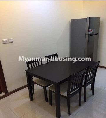 Myanmar real estate - for rent property - No.4795 - Decorated 3BHK  Condominium room for rent in Lanmadaw! - dining area view