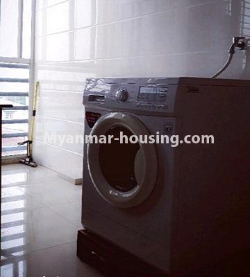 Myanmar real estate - for rent property - No.4795 - Decorated 3BHK  Condominium room for rent in Lanmadaw! - laundry area