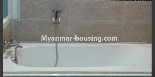 Myanmar real estate - for rent property - No.4798 - Nice room in Shwe Pyi Aye Yeik Mon Condominium for rent in Sanchaung! - bathroom view