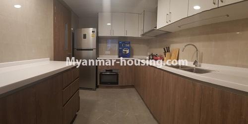 ミャンマー不動産 - 賃貸物件 - No.4810 - 2BHK Room in The Central Condominium for rent in Yankin! - kitchen view