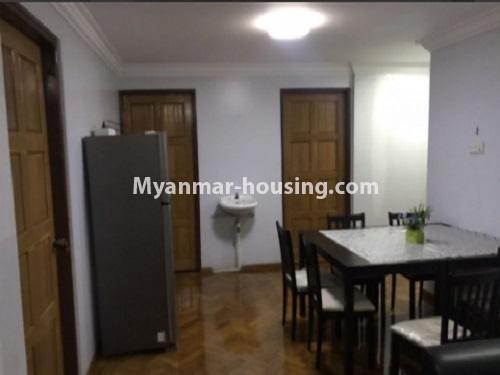 缅甸房地产 - 出租物件 - No.4813 - Furnished 3BR apartment for rent in Mingalar Taung Nyunt! - dining area view