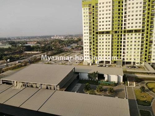 Myanmar real estate - for rent property - No.4816 - 3BR Yatana Hninzi condominium room for rent in Dagon Seikkan! - outside view from balcony
