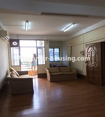ミャンマー不動産 - 賃貸物件 - No.4820 - 2BHK mini condo room near Myanmar Plaza! - living room view