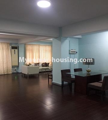 ミャンマー不動産 - 賃貸物件 - No.4826 - 3 BHK Hlaing Lamin Condominium room for rent! - another view of living room