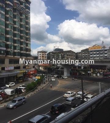 Myanmar real estate - for rent property - No.4835 - 2 BHK Dagon Tower room for rent near Shwedagon Pagoda, Bahan! - road view from balcony
