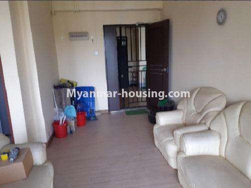 Myanmar real estate - for rent property - No.4837 - 4BHK Yadanar Hninsi Condominium room for rent in Dagon Seikkan! - living room view