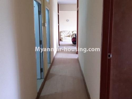 Myanmar real estate - for rent property - No.4837 - 4BHK Yadanar Hninsi Condominium room for rent in Dagon Seikkan! - corridor view