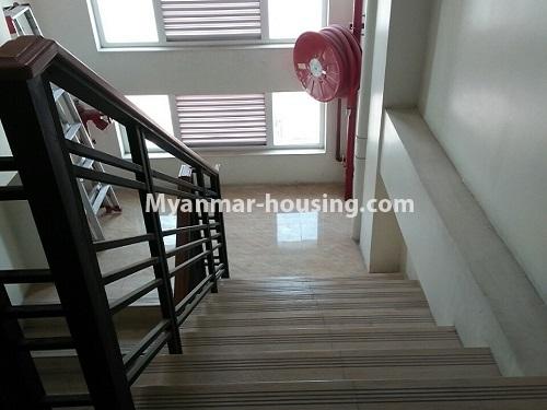 Myanmar real estate - for rent property - No.4839 -  River View Penthouse for rent in China Town, Yangon Downtown! - stairs view