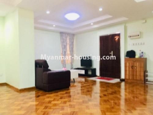 Myanmar real estate - for rent property - No.4840 - Ground floor 3 BHK the Central City Condominium room for rent in Dagon, Yangon Downtown area! - living room view