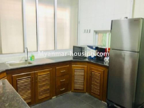 Myanmar real estate - for rent property - No.4840 - Ground floor 3 BHK the Central City Condominium room for rent in Dagon, Yangon Downtown area! - kitchen view