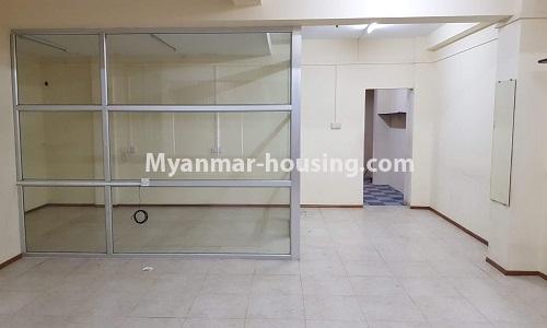 Myanmar real estate - for rent property - No.4841 - Mini Condominium room for office in Downtown.  - glass room partition view