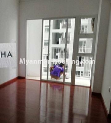 缅甸房地产 - 出租物件 - No.4845 - Two bedroom Ayar Chan Thar condominium room for rent in Dagon Seikkan! - living room view