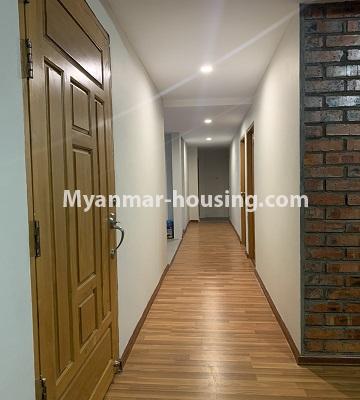Myanmar real estate - for rent property - No.4847 - 2 BHK mini condominium room for rent in Kamaryut! - corridor view