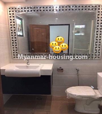 Myanmar real estate - for rent property - No.4848 - Kamaryut 3 BHK Nawarat Condominium room for rent! - bathroom view