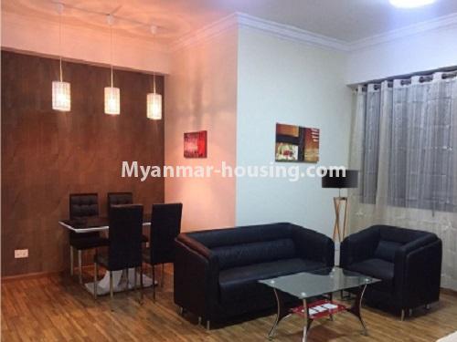 Myanmar real estate - for rent property - No.4852 - 3 BHK Pearl Condominium room for rent in Bahan! - living room view