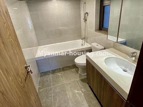 Myanmar real estate - for rent property - No.4853 - Standard The Central Condominium room for rent in Yankin! - bathroom view