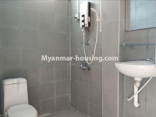 Myanmar real estate - for rent property - No.4855 - 2 BHK apartment room for rent in Sanchaung! - master bedroom bathroom view