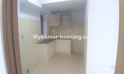 Myanmar real estate - for rent property - No.4857 - Two bedroom Ayar Chan Thar condominium room for rent in Dagon Seikkan! - kitchen view