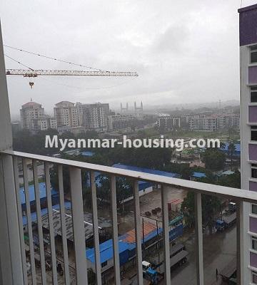 Myanmar real estate - for rent property - No.4861 - 2BHK condominium room for rent in Botahtaung Time Square! - balcony view