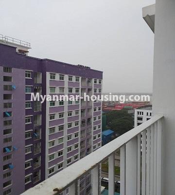 Myanmar real estate - for rent property - No.4861 - 2BHK condominium room for rent in Botahtaung Time Square! - another view of balcony