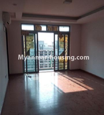 Myanmar real estate - for rent property - No.4863 - Yankin Sky View Condominium room for rent! - living room view