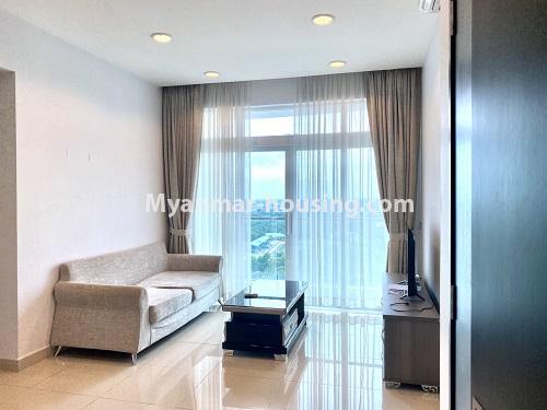 Myanmar real estate - for rent property - No.4864 - G.E.M.S 2BHK Condominium room for rent, Hlaing! - another view of living room