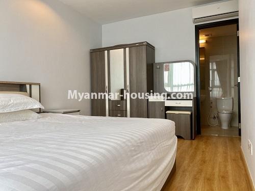 ミャンマー不動産 - 賃貸物件 - No.4864 - G.E.M.S 2BHK Condominium room for rent, Hlaing! - another view of master bedroom 