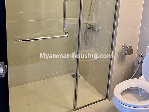 Myanmar real estate - for rent property - No.4864 - G.E.M.S 2BHK Condominium room for rent, Hlaing! - bathroom view