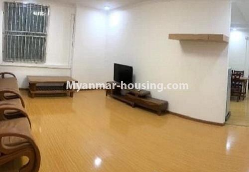 Myanmar real estate - for rent property - No.4871 - 2 BHK Royal Thukha condominium room for rent in Hlaing! - living room view