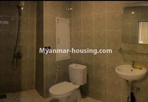 Myanmar real estate - for rent property - No.4871 - 2 BHK Royal Thukha condominium room for rent in Hlaing! - bathroom view