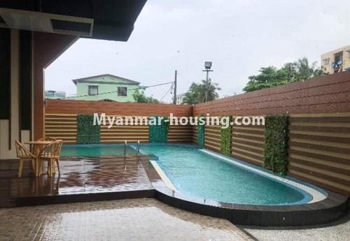 Myanmar real estate - for rent property - No.4871 - 2 BHK Royal Thukha condominium room for rent in Hlaing! - swimming pool view