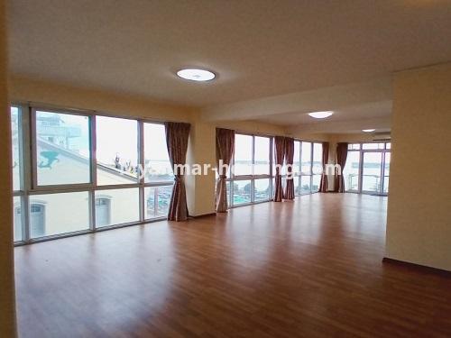 Myanmar real estate - for rent property - No.4875 - Large condominium room for rent in Lanmadaw, Yangon Downtown! - living room hall view