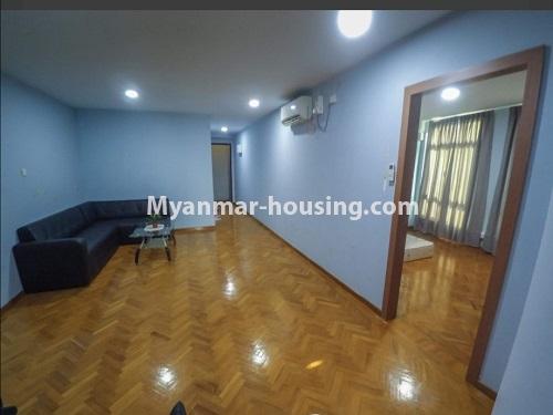 Myanmar real estate - for rent property - No.4878 - 2BHK condominium room with reasonable price for rent in Haling! - living room view