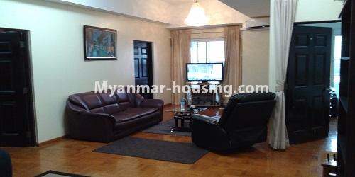 缅甸房地产 - 出租物件 - No.4881 - 3BHK High Floor Junction Maw Tin Condominium room for rent in Lanmadaw! - living room view