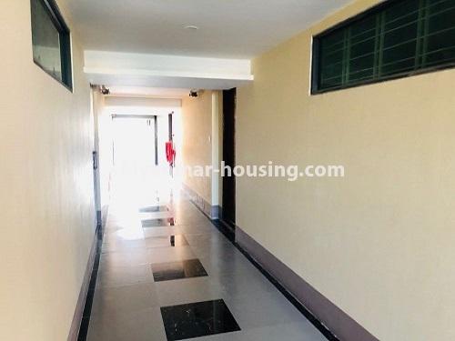 Myanmar real estate - for rent property - No.4884 - 2 BHK UBC condominium room for rent in Thin Gann Gyun! - corridor view