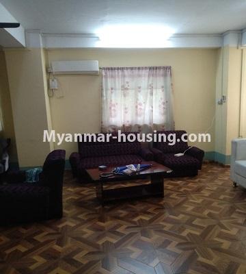 Myanmar real estate - for rent property - No.4885 - Furnished 3BHK Mini Condominium Room for rent in Botahtaung! - living room view