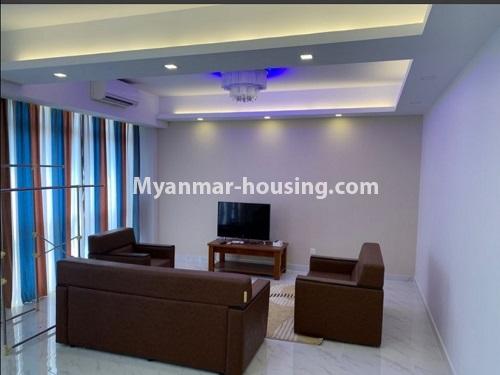 ミャンマー不動産 - 賃貸物件 - No.4888 - 4BHK Star City Duplex Condominium Room for Rent in Thanlyin! - living room view