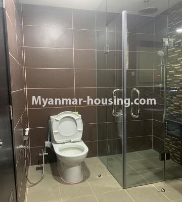Myanmar real estate - for rent property - No.4895 - Furnished New Condominium Room in KBZ Tower for rent in Sanchaung! - another bathroom view