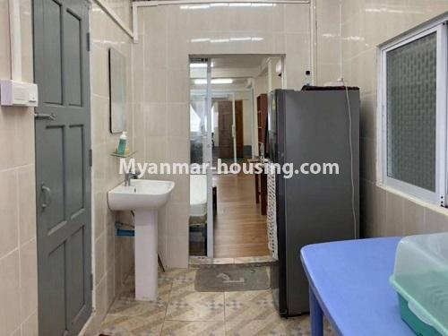 Myanmar real estate - for rent property - No.4897 - Nice Studio Type for Rent near Time City, Sanchaung! - refrigerator and dining area