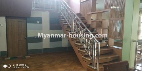 မြန်မာအိမ်ခြံမြေ - ငှားရန် property - No.4903 - မင်္ဂလာဒုံတွင် ပရိဘောဂပါပြီး နှစ်ထပ်အိ်မ်တစ်လုံး ငှားရန်ရှိ်သည်။stairs view